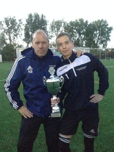 Bram Zijlstra en trainer Albert Brommer